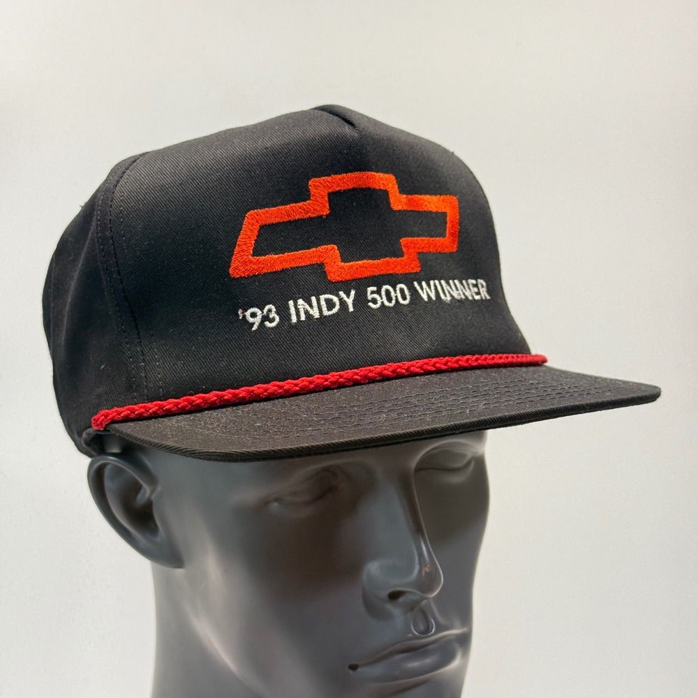 Vintage Splinter Hat Mens Black Chevrolet 93 Indy 500 Winner Racing Snapback 90s